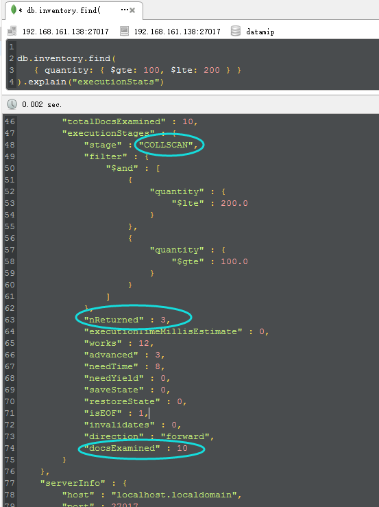 mongodb之使用explain和hint性能分析和优化_数据_02