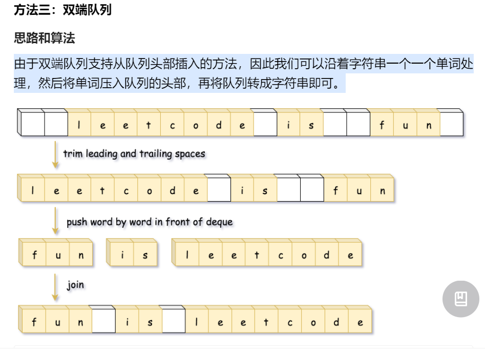 字符串  151. 翻转字符串里的单词_双端队列_03