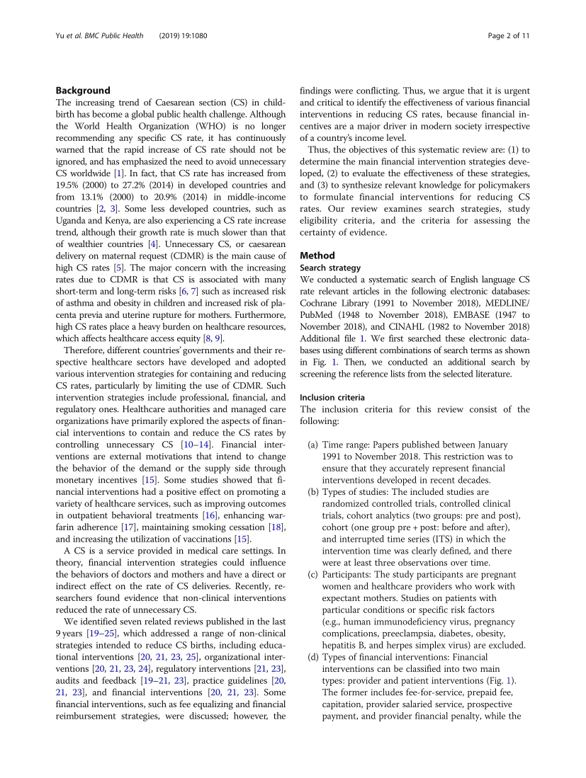 The effectiveness of financial intervention strategies for reducing caesarean section rates: a systematic review_论文集_02