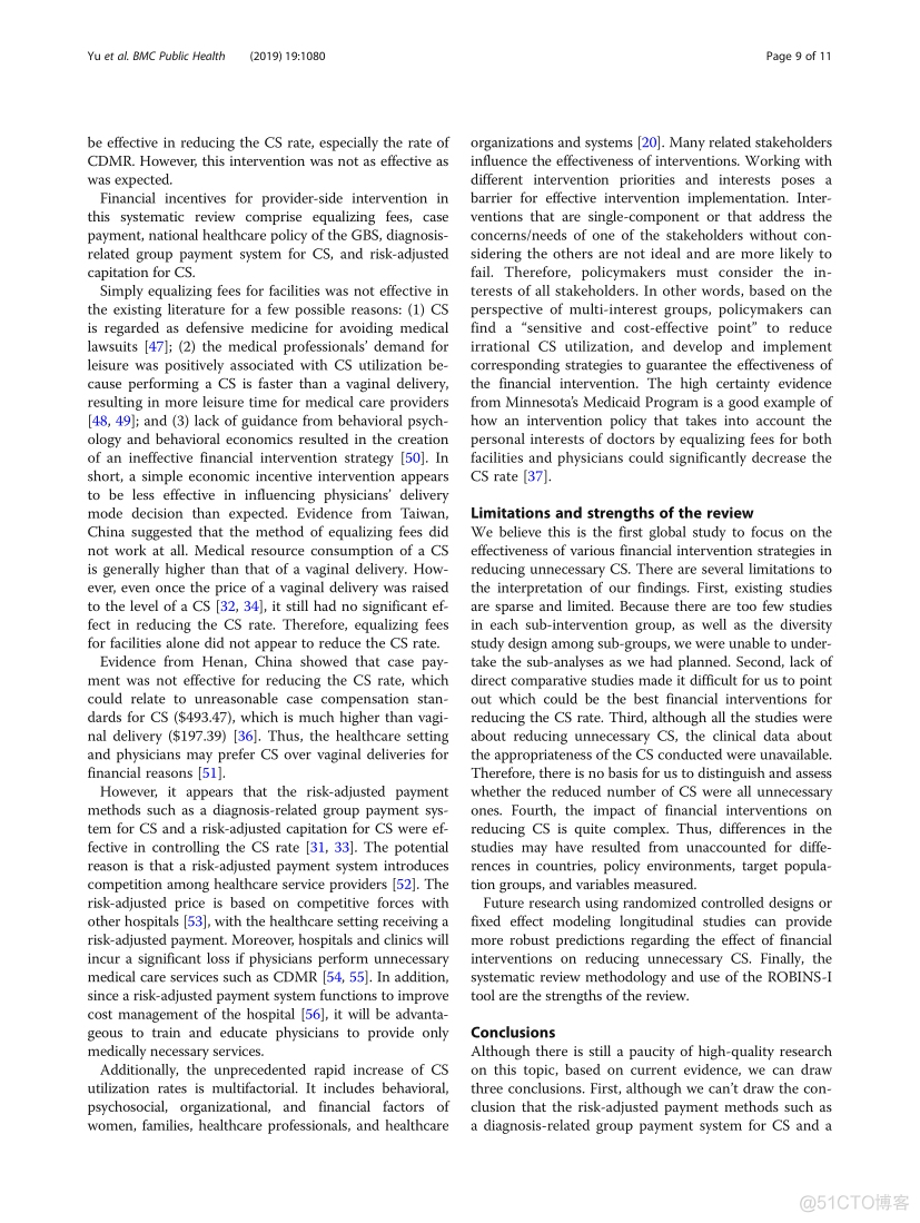 The effectiveness of financial intervention strategies for reducing caesarean section rates: a systematic review_论文集_09