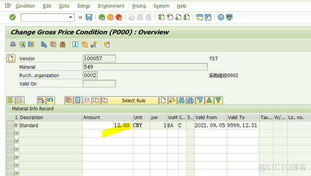 SAP RETAIL MM42维护的采购价格，等同于ME11&ME12的效果_ME11_06