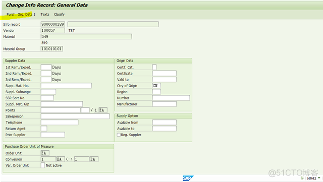 SAP RETAIL MM42维护的采购价格，等同于ME11&ME12的效果_SAP RETAIL_03