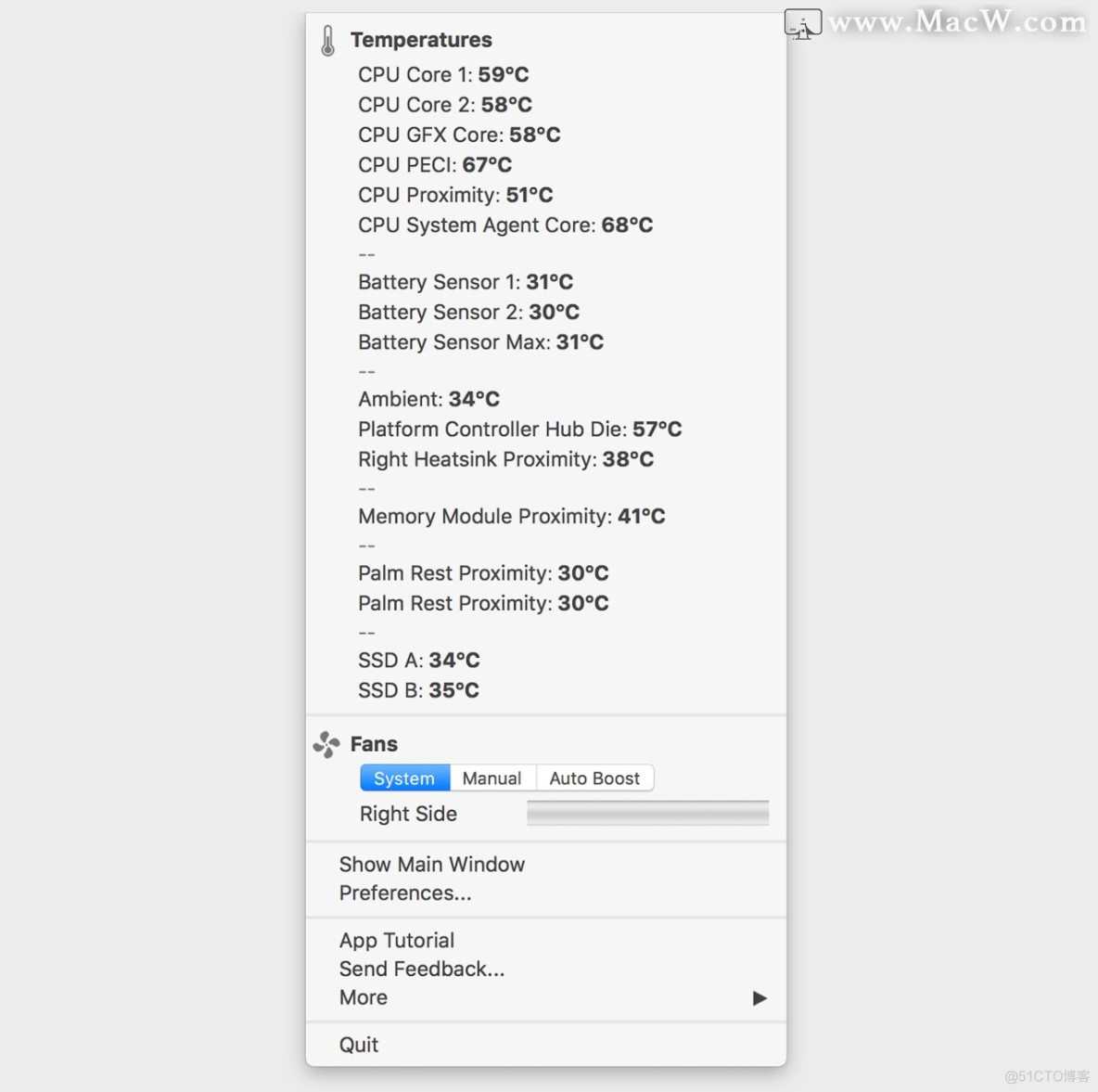 TG Pro for Mac强大的硬件温度检测、风扇控制工具测评_菜单栏_03