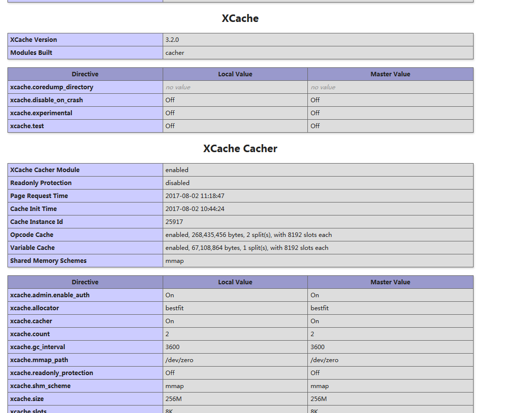 PHP配置xcache缓存扩展_重启_03