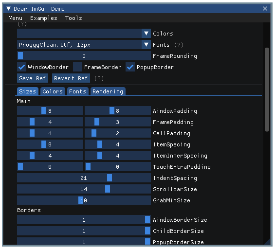 ImGui-imgui实例解析之ShowStyleEditor-Sizes_单精度