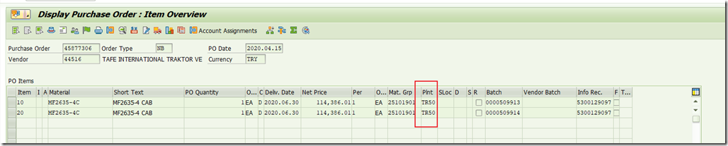 TURKEY Example–KMAT stock order ZTIR_IT_03