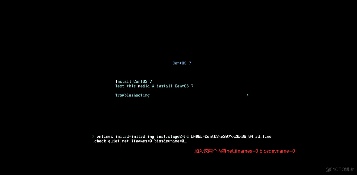 centos7.9在安装系统时配置内核参数调整网卡名_IT_03