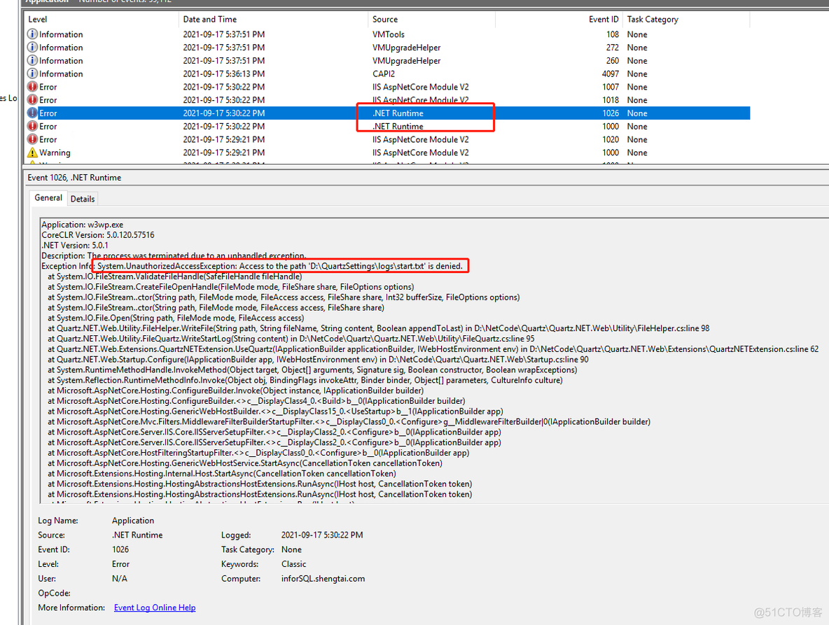 HTTP Error 500.30 - ASP.NET Core app failed to start_错误日志_04