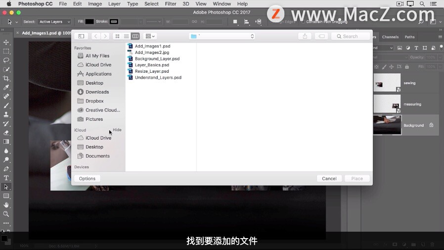 Photoshop 入门教程，处理图层「4」如何向多图层图像中添加更多图像？_苹果Mac_03