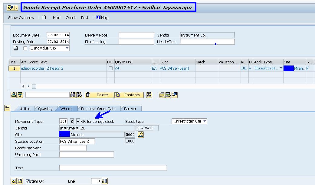 Consignment Processing in SAP Retail_供应商寄售_23