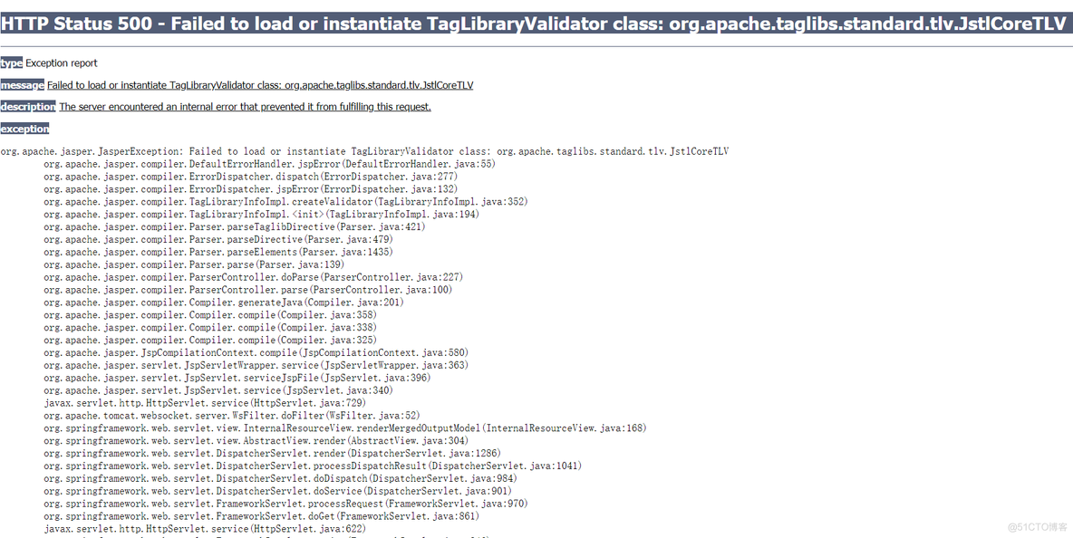 Failed to load or instantiate TagLibraryValidator class: org.apache.taglibs.standard.tlv.JstlCoreTLV_html