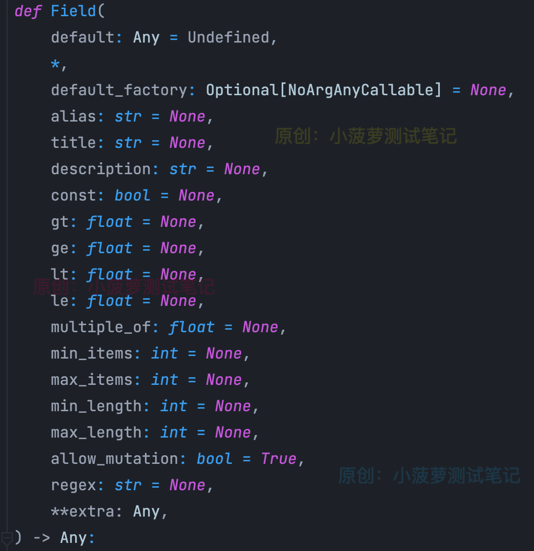 FastAPI（13）- 详解 Fields，针对 Pydantic Model 内部字段添加额外校验和元数据_校验和