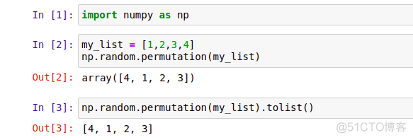 np.random.permutation 打散原列表_1