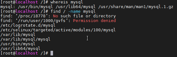 RPM包安装方式的MySQL卸载_mysql_03