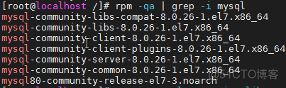 RPM包安装方式的MySQL卸载_用户组_04