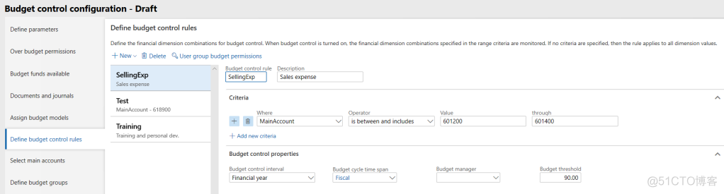 Budget control for purchase orders - Dynamics 365 FO_sed_09