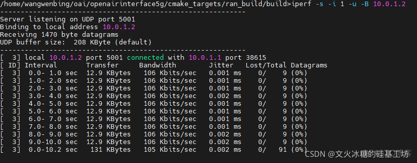 [OpenAirInterface实战-9] ：OAI代码的运行与常规测试（ping、Iperf）之RF Simulator_OAI_10