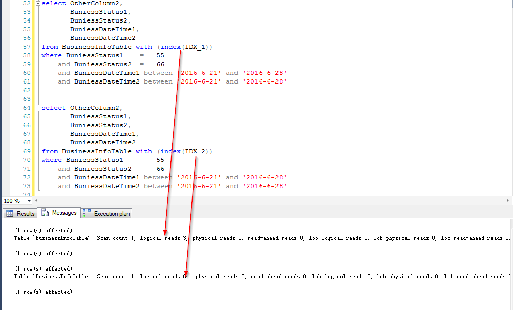 SQL Server创建复合索引时，复合索引列顺序对查询的性能影响_数据_06