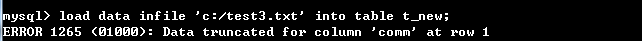 Mysql导入数据时-data truncated for column.._mysql数据库