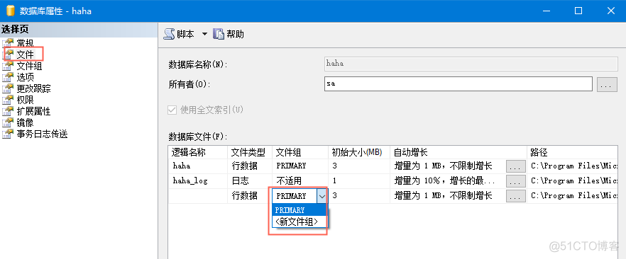 SqlServer 查看数据库、添加数据文件_日志文件_05