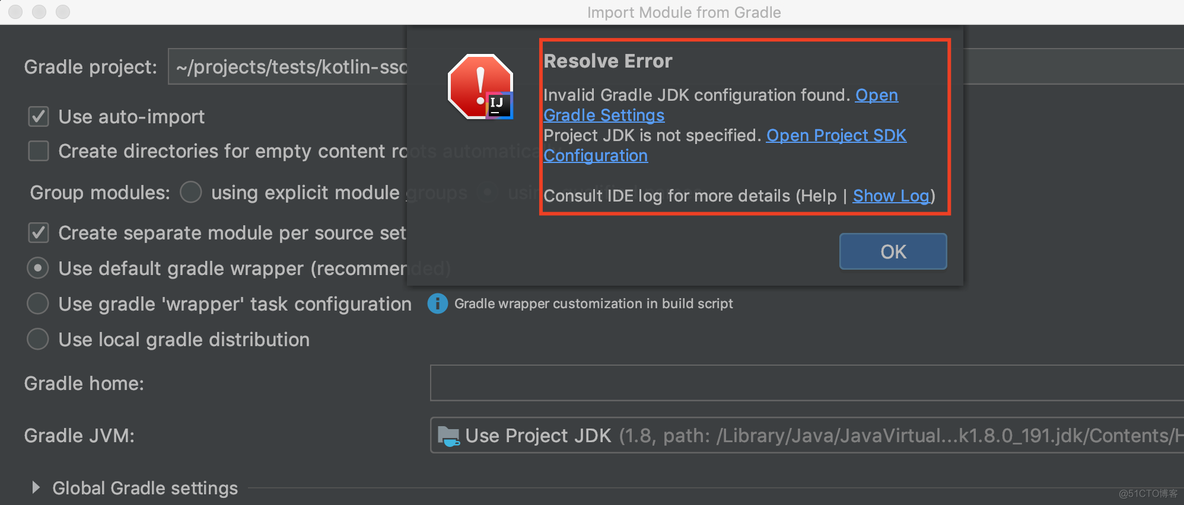 IntelliJ IDEA导入项目报错: Invalid Gradle JDK configuration found._github