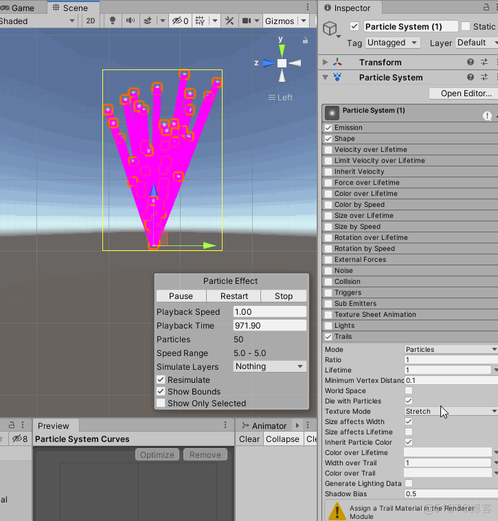 unity particle 粒子系统 制作闪电放电效果_粒子系统_03