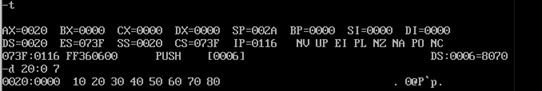 汇编课程实验 8086指令编码和调试_寄存器_05