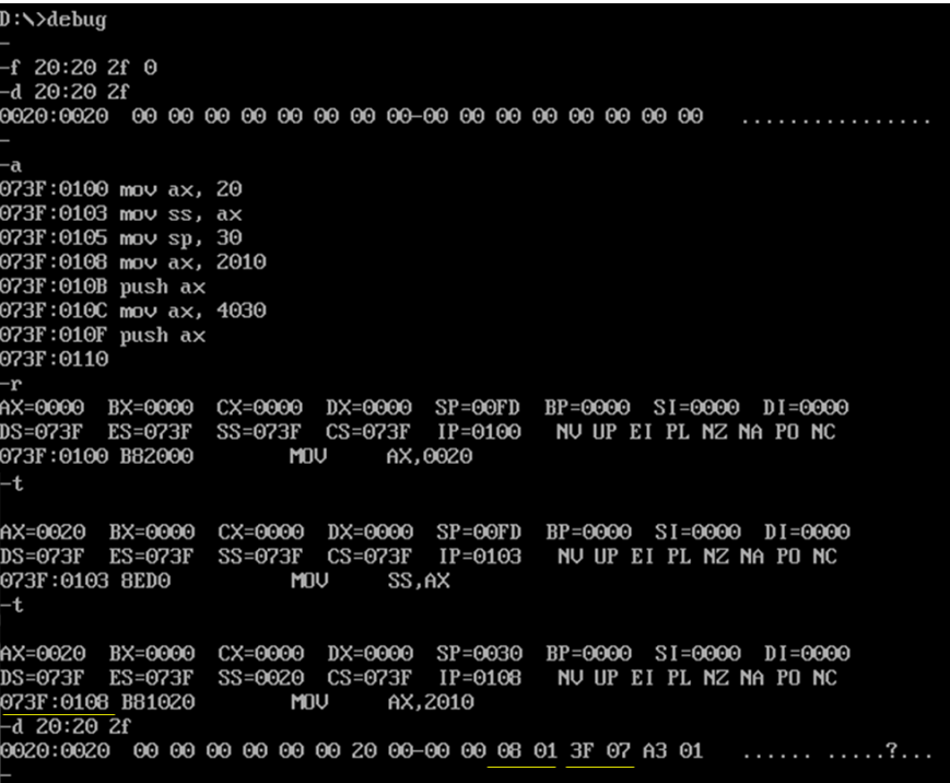 汇编课程实验 8086指令编码和调试_补全_08