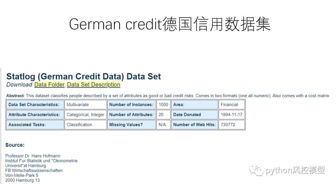 基于Python的信用评分卡模型_数据集