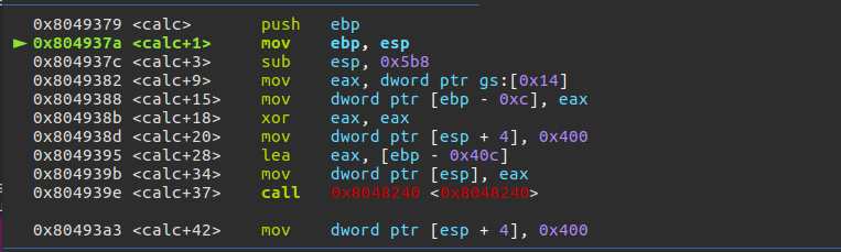 PWNABLE calc_v9_04