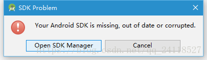 Your Android SDK is missing, out of date or corrupted_android