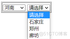 js简单设置两个下拉框联动_html_03