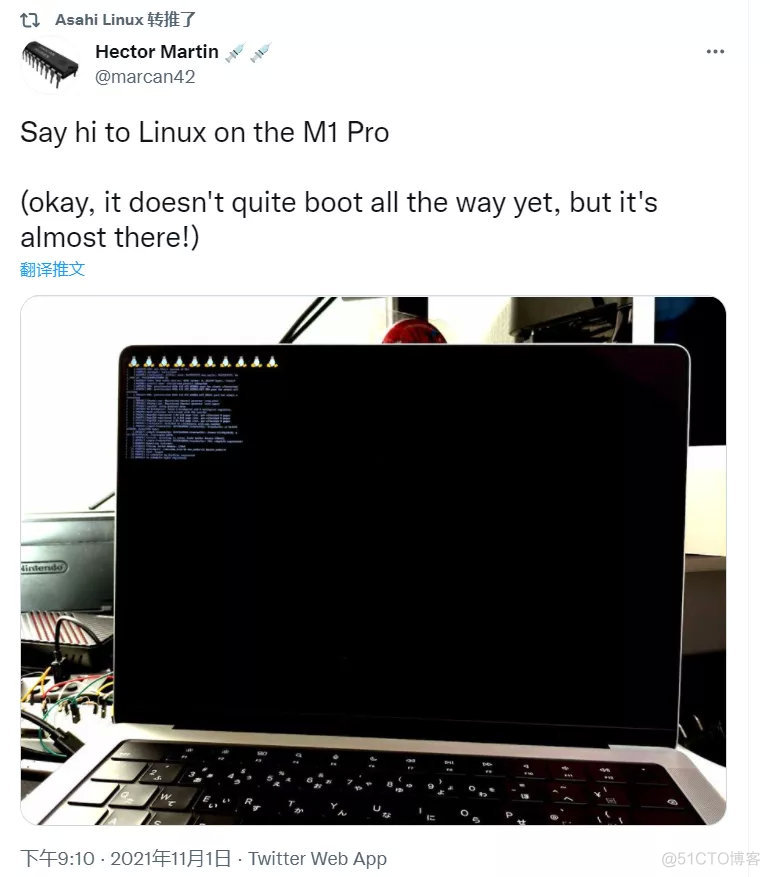 大牛在M1 Pro版苹果MacBook Pro上成功启动 Linux，附支持M1 Mac教程_自定义_02