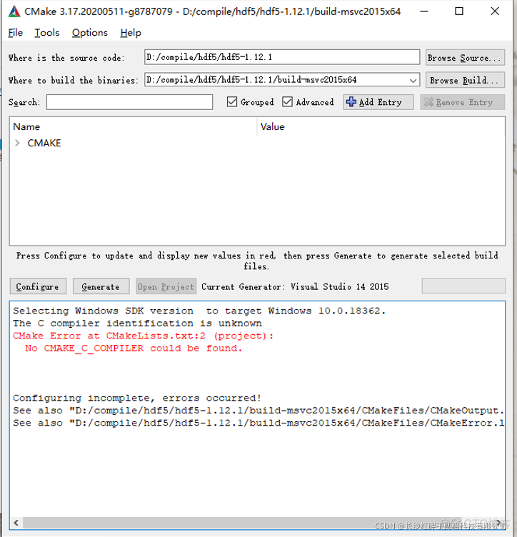 Hdf5开发笔记（一）：hdf5介绍，在windows上编译msvc2015x64版本_vc++_07