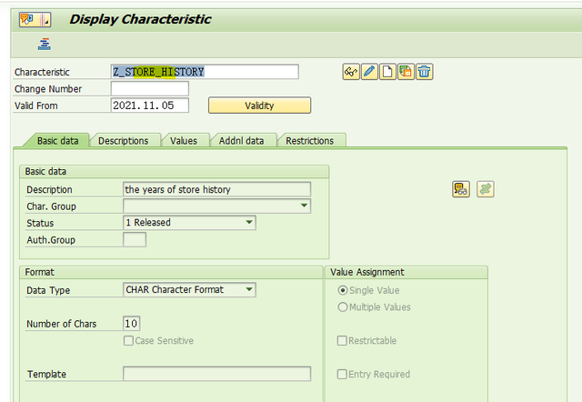 SAP RETAIL Plant Group里的特性_Classification