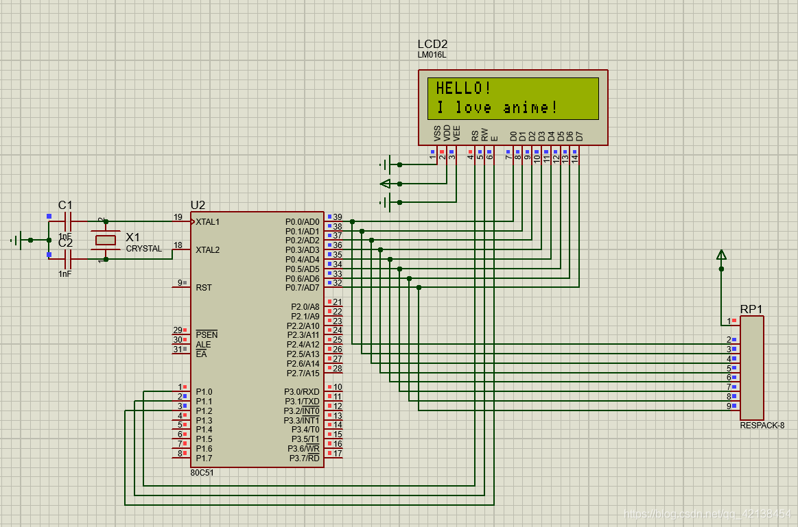 LCD1602学习笔记_写数据