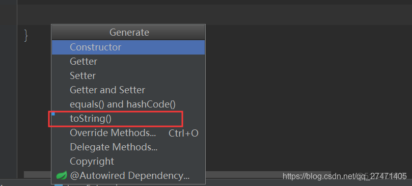 重写bean类的toString()方法为JSON格式|idea设置toString()方法为JSON格式模板|idea设置toString()的模板_toString()