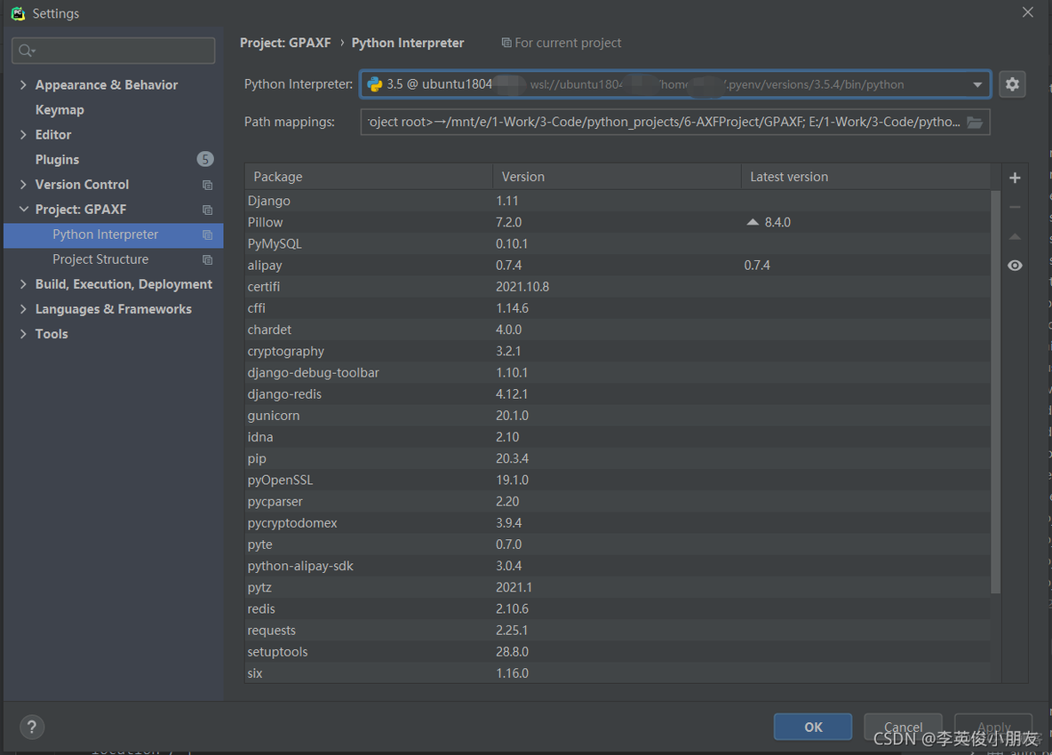 在win10的pycharm使用wsl中的python进行开发_pycharm_04