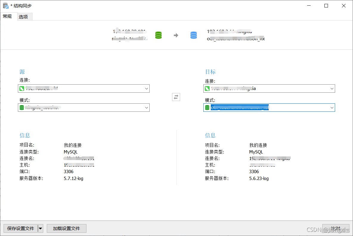 两个MySQL数据库之间同步表结构及索引模式_数据库_02