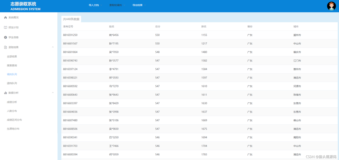 基于springboot+vue的(高考)志愿录取系统(前后端分离)_前后端分离_07