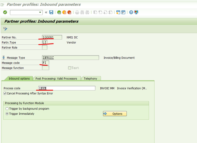 SAP MM 公司间STO的BILLING输出报错 - Inbound partner profile does not exist –_公司间STO_05