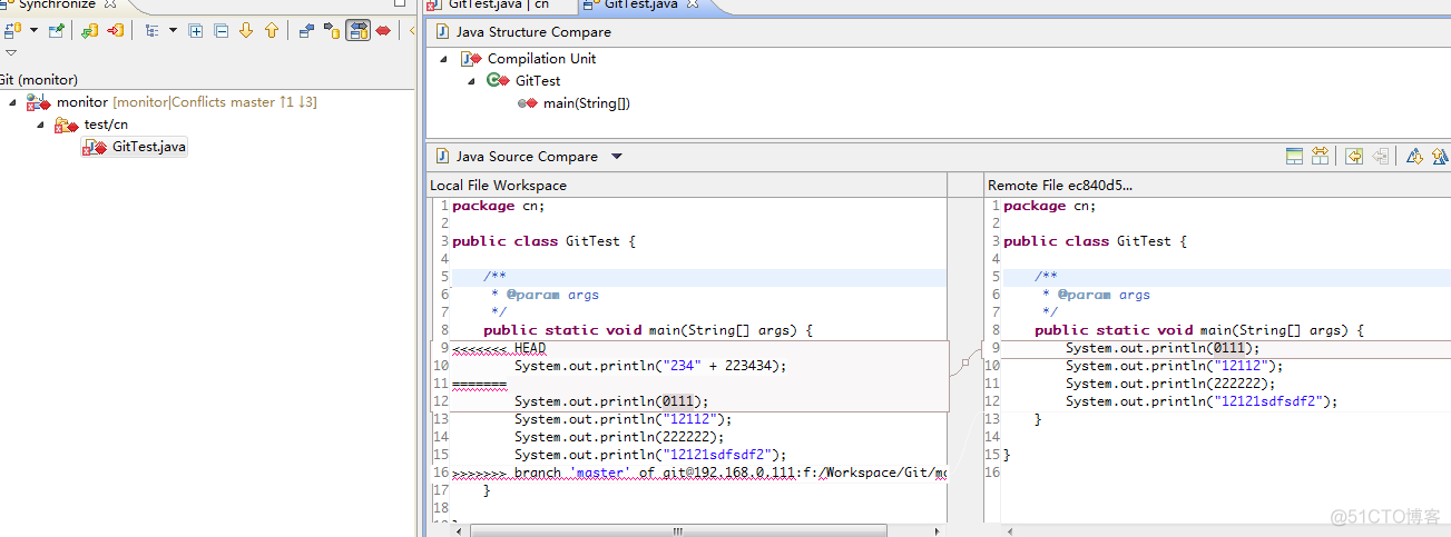 Eclipse 中git插件文件冲突解决_javascript_02