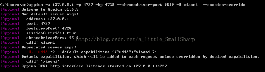 Appium使用命令行方式启动服务_Appium使用命令行方式启动服务_03