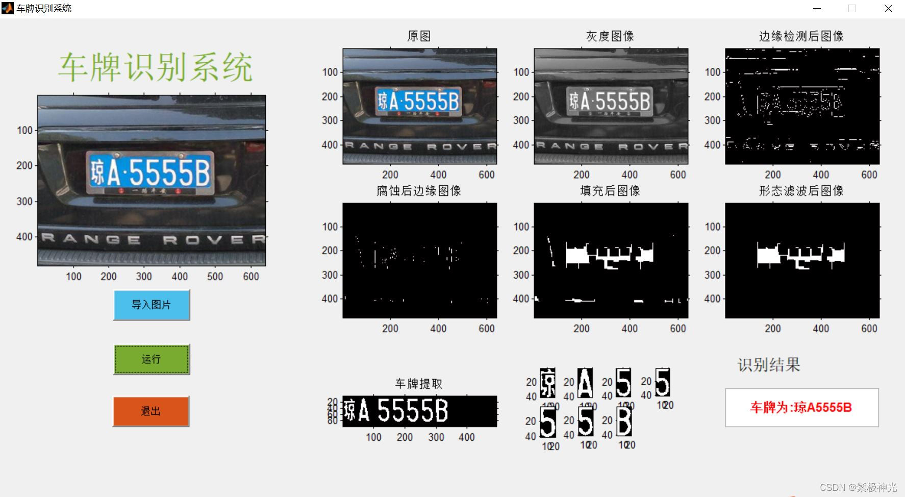 【车牌识别】基于matlab GUI字符匹配车牌识别（18省份）【含Matlab源码 1617期】_车牌识别_16