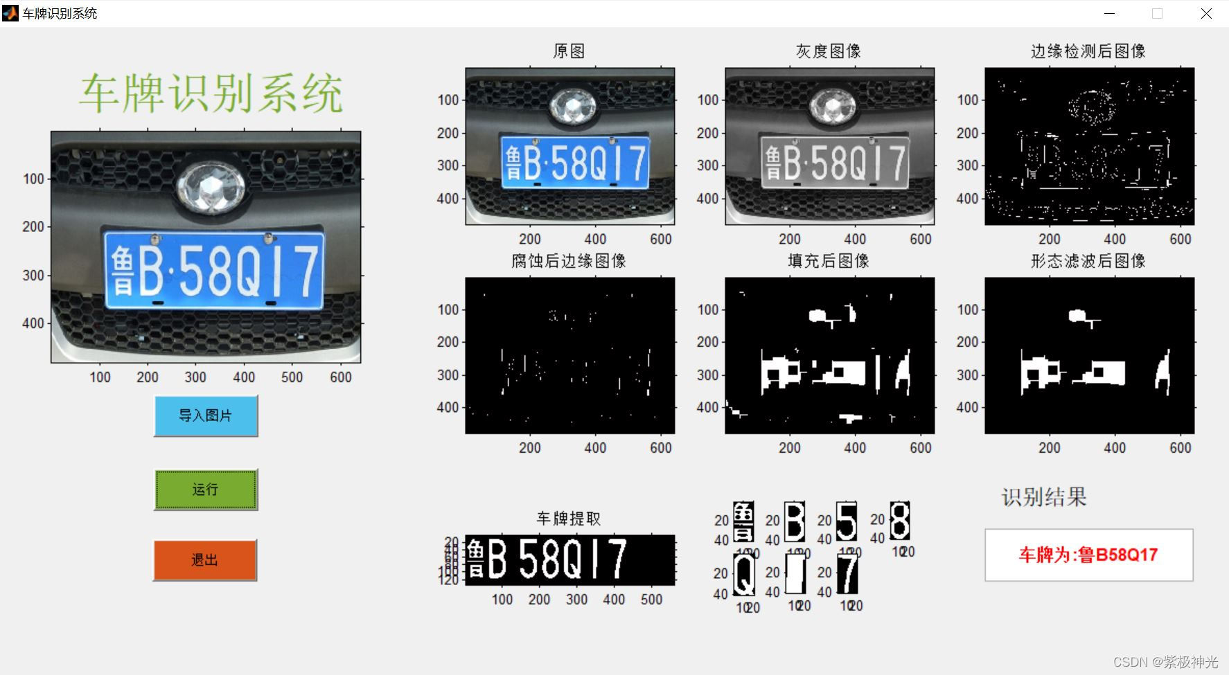 【车牌识别】基于matlab GUI字符匹配车牌识别（18省份）【含Matlab源码 1617期】_边缘检测_23