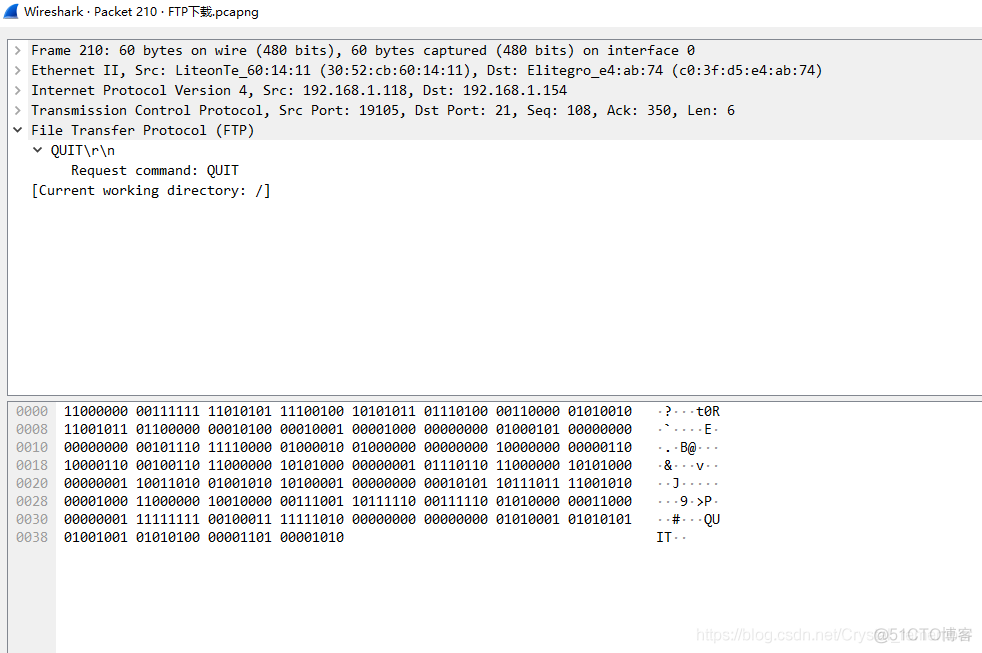 FTP协议中的登录 上传 下载 新建目录 删除目录 的wireshark包分析（一文看完TCP包分析，附源文件，ppt，操作视频）_wireshark_14