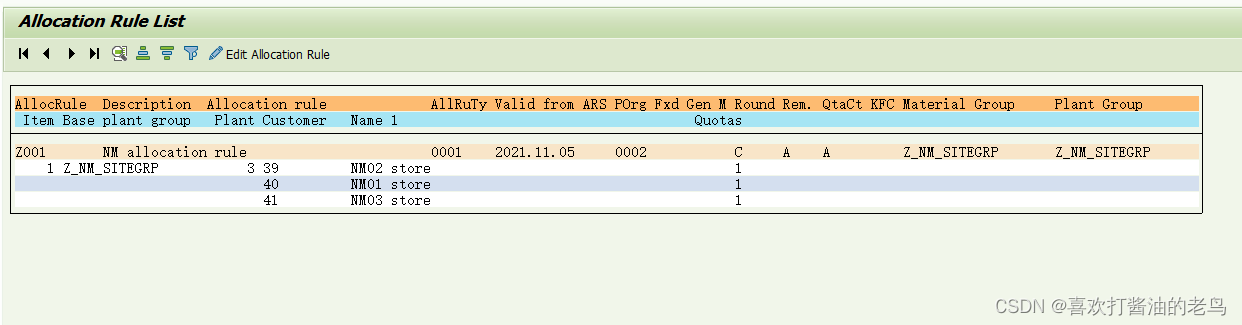 SAP RETAIL 初阶之WA52 Allocation Rule List_SAP RETAIL_03