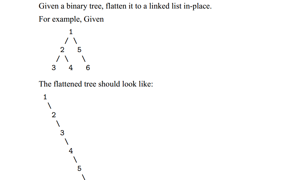 Leetcode 之Flatten Binary Tree to Linked List（50）_编程题