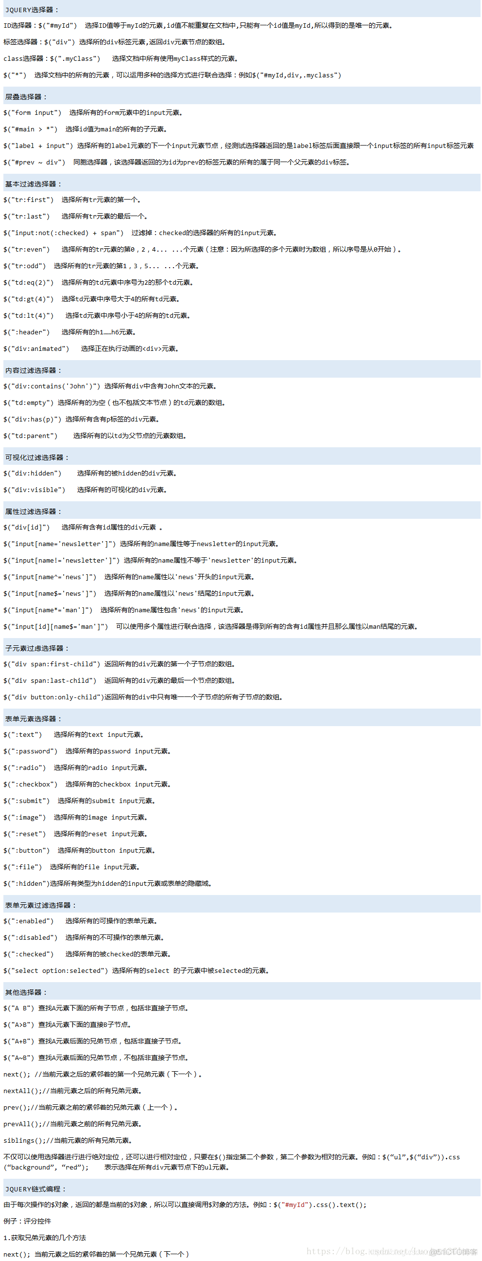 CSS/jQuery基本选择器手册_js