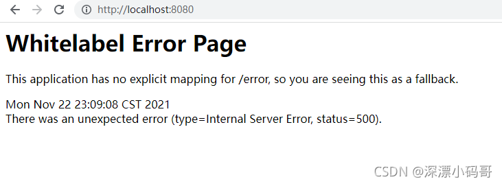 Spring Boot Whitelabel Error Page_java